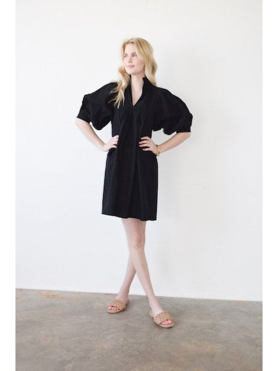 NEVER A WALLFLOWER High Neck Dress In Black Windowpane Dress Shop