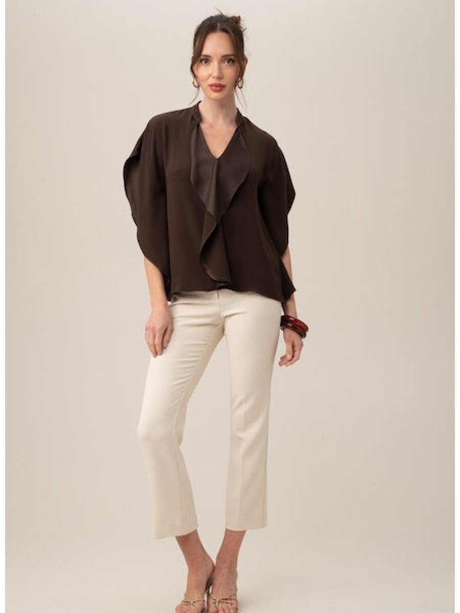 TRINA TURK Tompkins Square Top In Brown Derby Tops