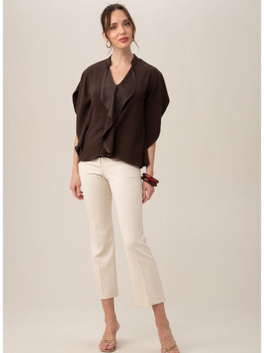 TRINA TURK Tompkins Square Top In Brown Derby Tops