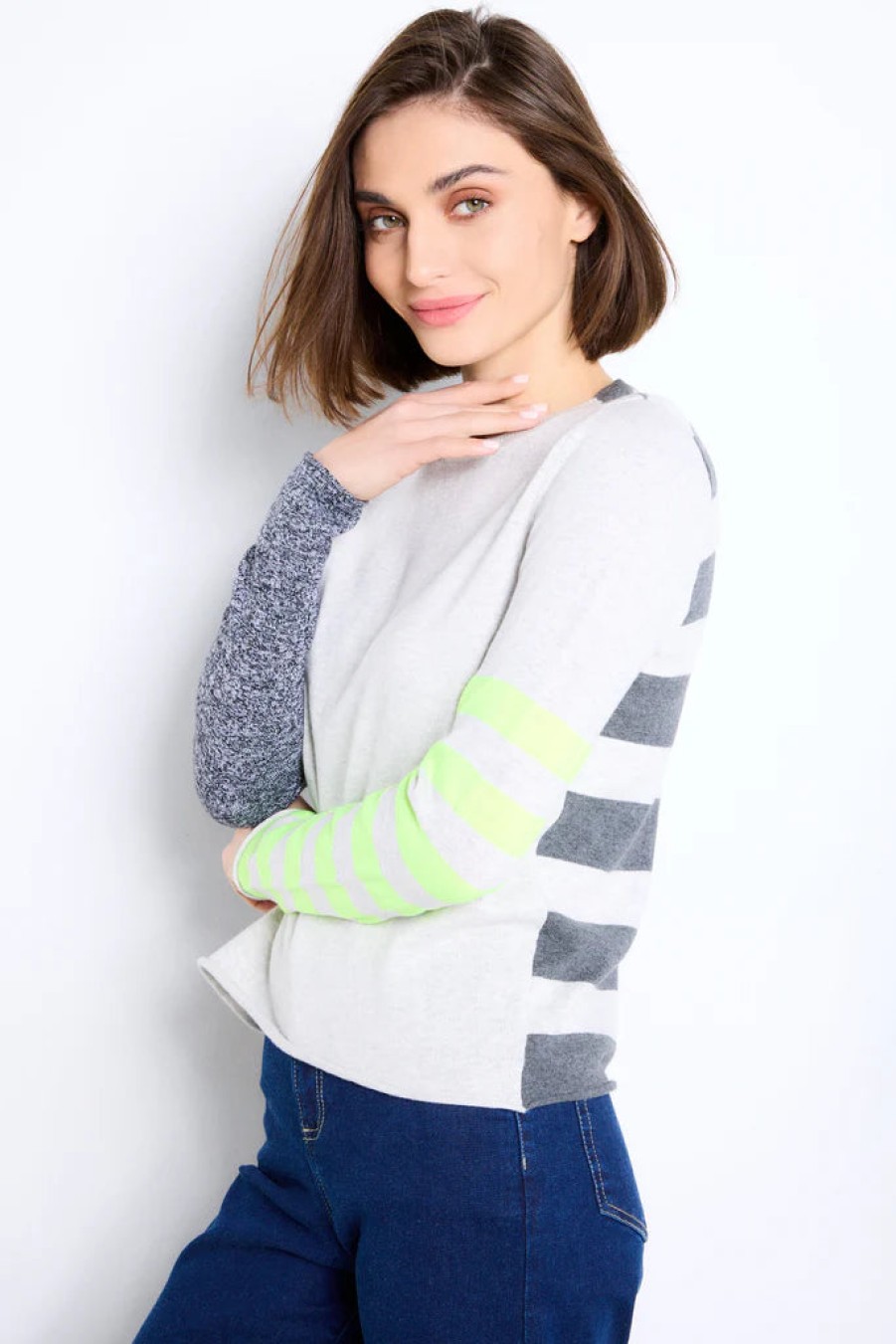 LISA TODD Pop Rox Sweater In Platinum Tops