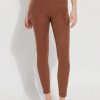 LYSSE Hi Waist Suede Legging In Whiskey Athelisure