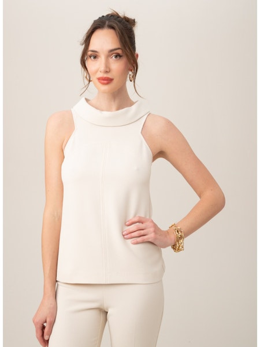 TRINA TURK Lenox Hill Top In Cream Tops