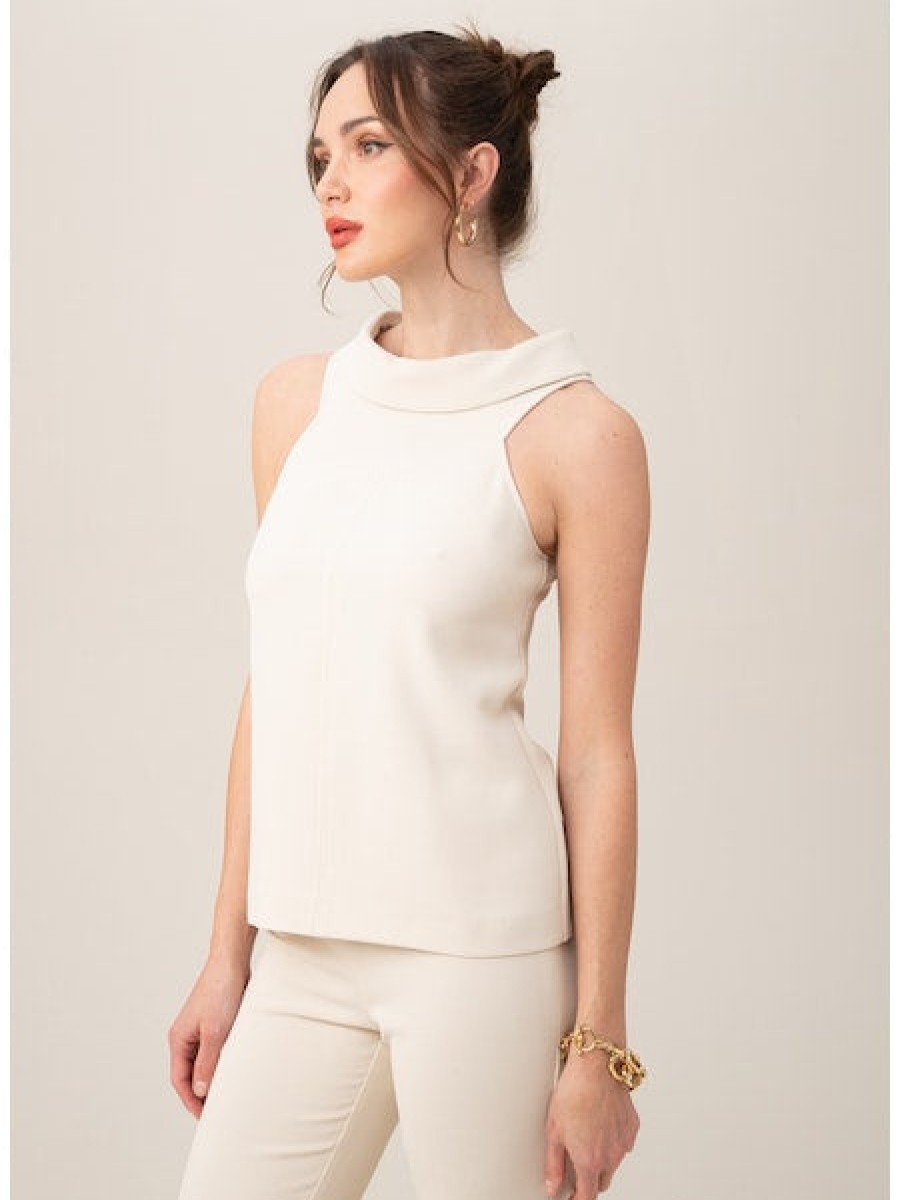 TRINA TURK Lenox Hill Top In Cream Tops