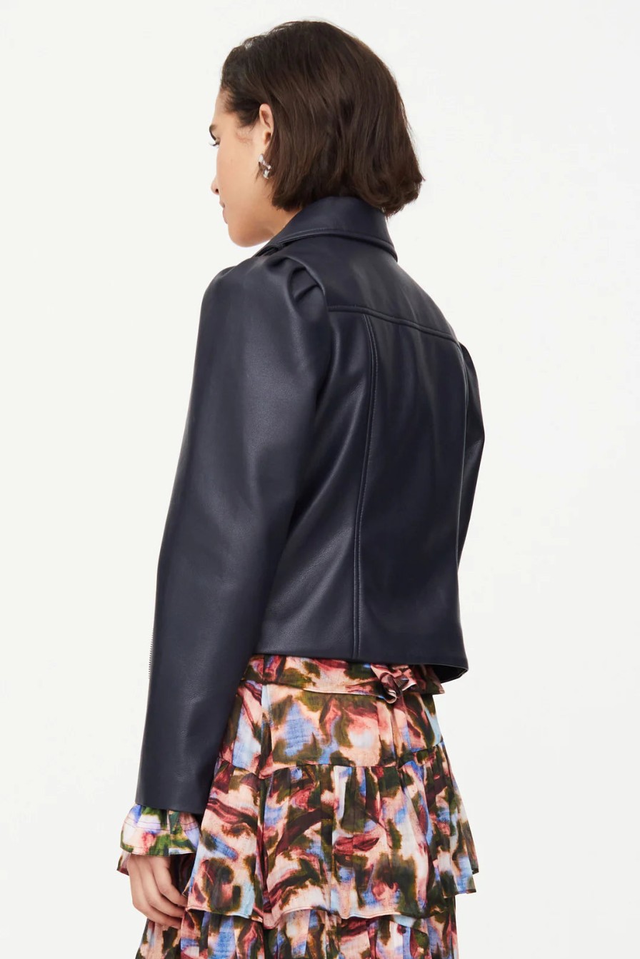 MARIE OLIVER Maeve Moto Jacket In Midnight Outerwear