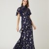 SHOSHANNA Ellington Dress In Navy/Gold Dress Shop