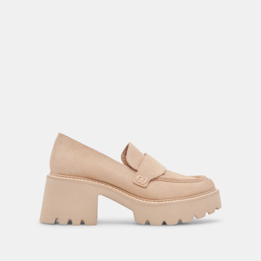 DOLCE VITA Halona Loafer In Dune Suede Flats