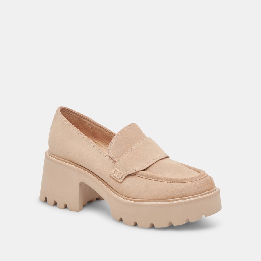 DOLCE VITA Halona Loafer In Dune Suede Flats