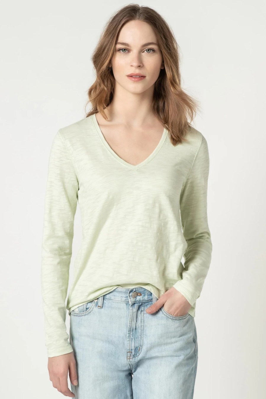 LILLA P Back Seam Long Sleeve Tee In Meadow *Final Sale* Tops