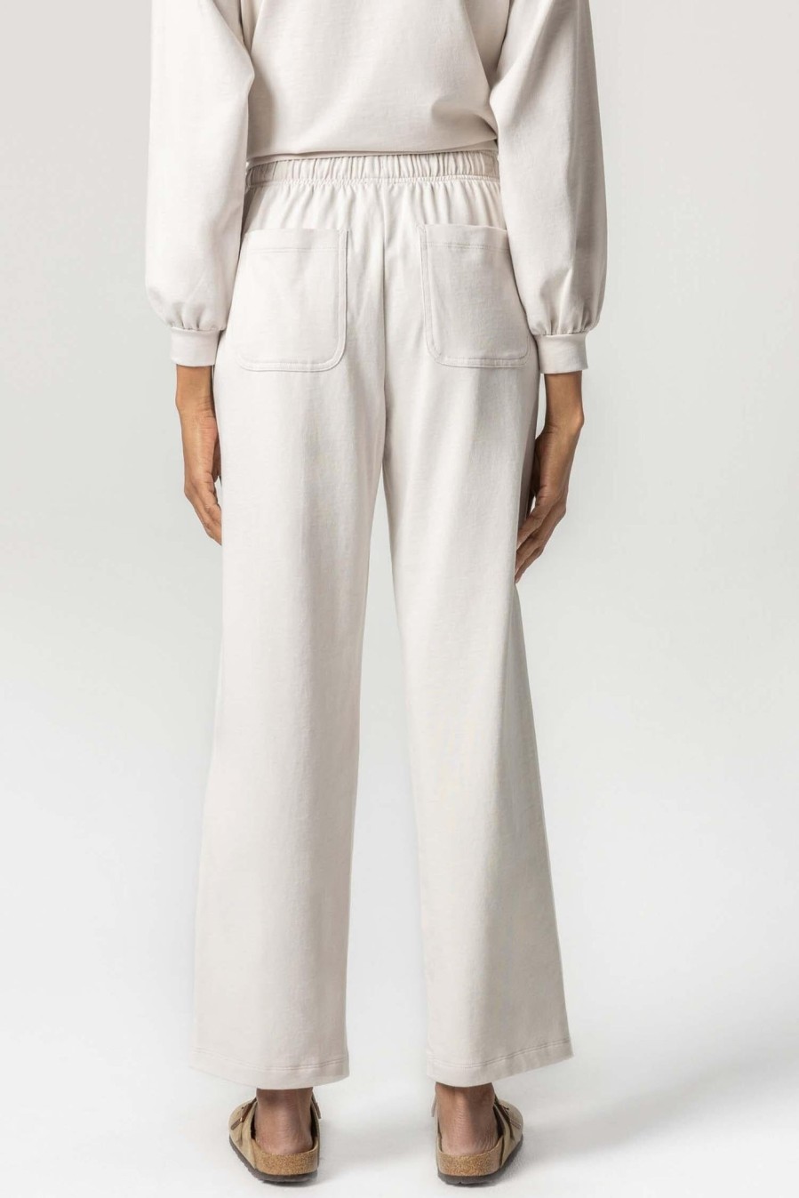 LILLA P Drawcord Pant In Alabaster Athelisure