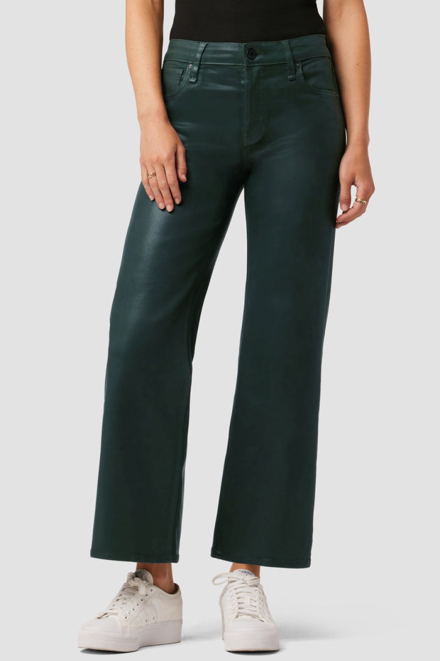 HUDSON Rosie High-Rise Wide Leg Ankle Jean In Scarab Bottoms