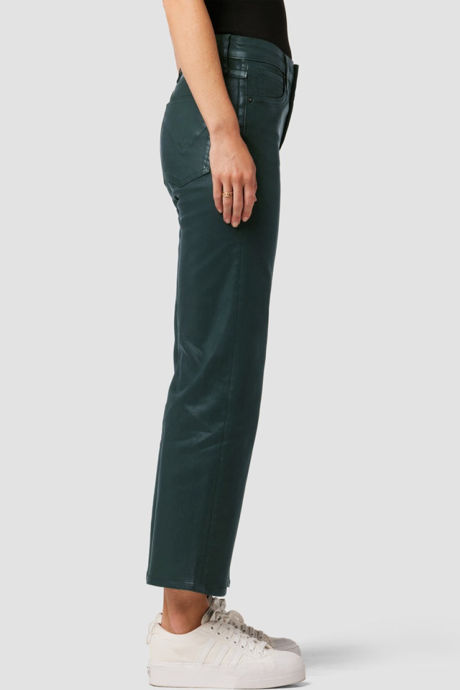 HUDSON Rosie High-Rise Wide Leg Ankle Jean In Scarab Bottoms