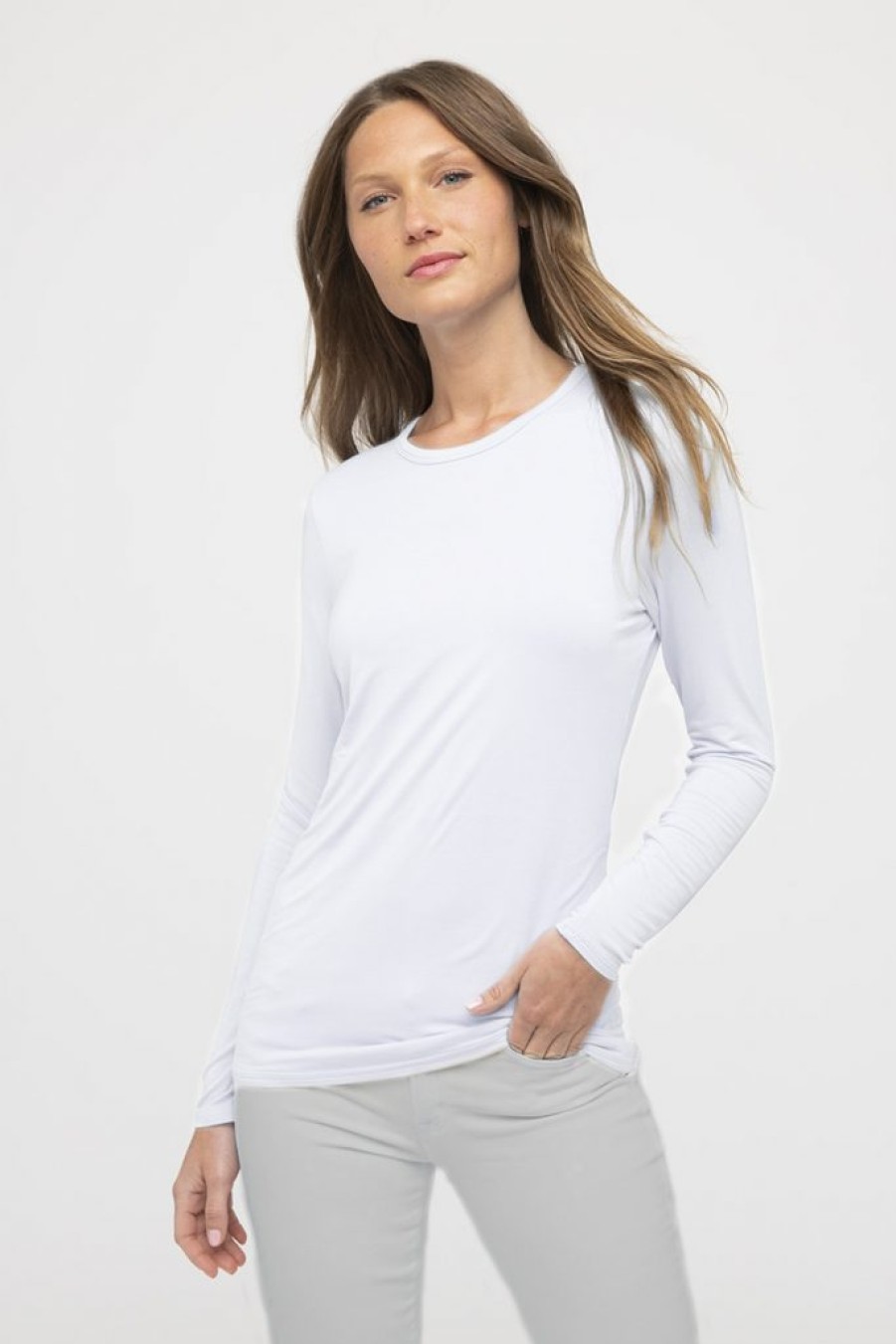 KINROSS CASHMERE Bamboo Crew Tee Tops