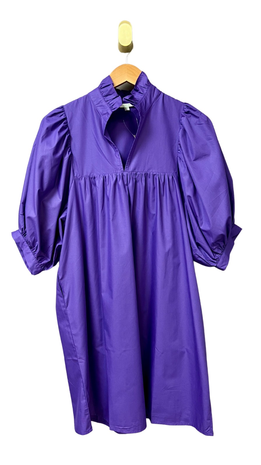 JADE Puff Sleeve Baby Doll Dress In Deep Purple Dress Shop