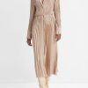 VINCE Pintuck Pleat Shirt Dress In Pale Nut Dress Shop