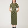 SHOSHANNA Rhea Dress In Olive Dress Shop