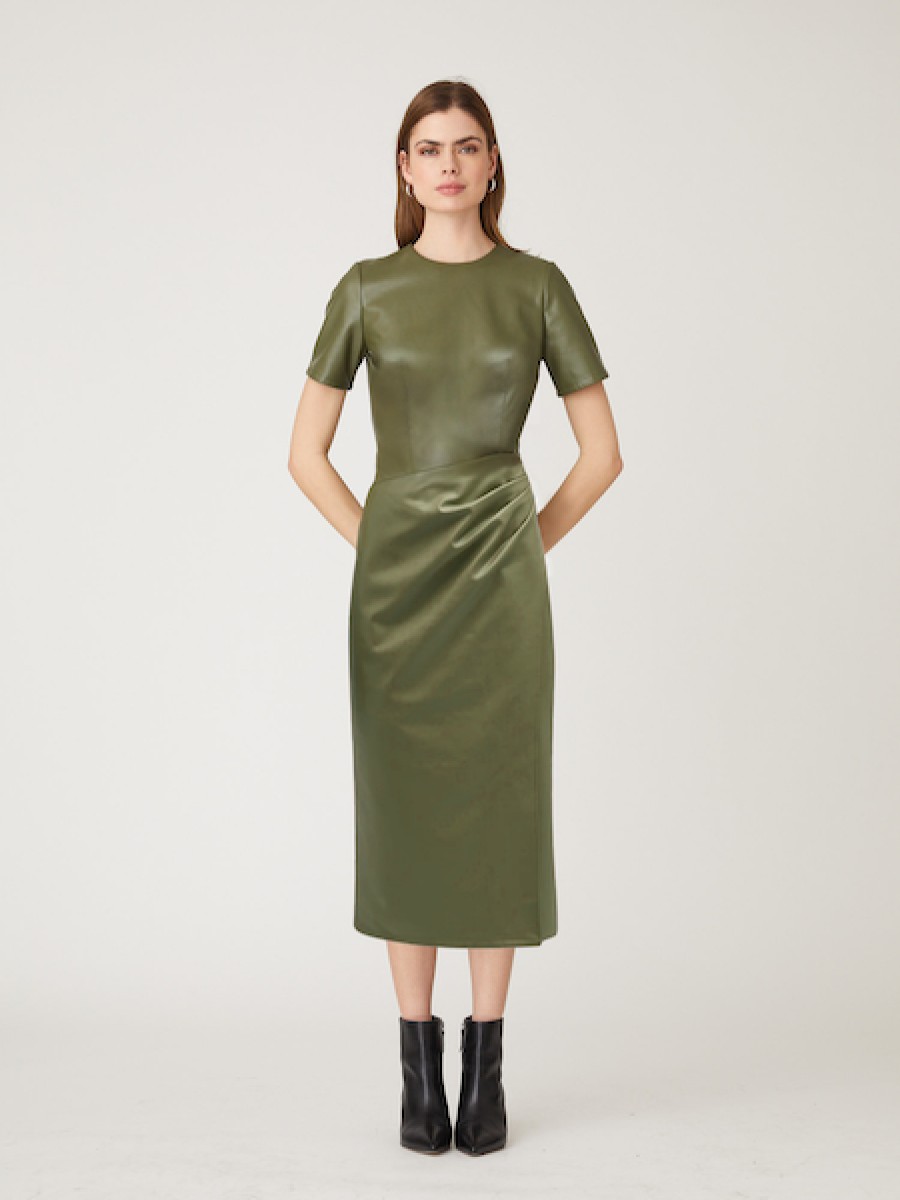 SHOSHANNA Rhea Dress In Olive Dress Shop