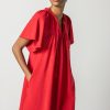 LILLA P Flutter Sleeve Split Neck Dress In Ruby *Final Sale* Dress Shop