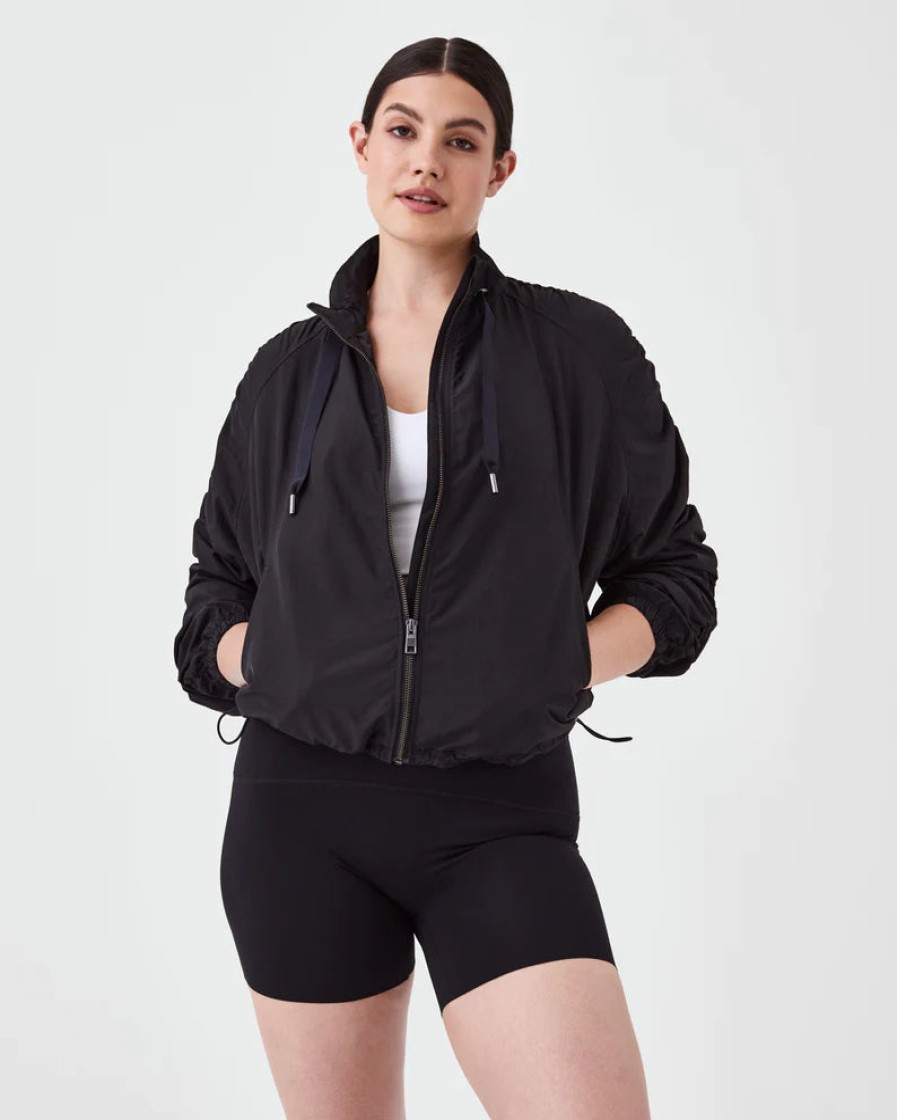 SPANX Organza Windbreaker In Black Athelisure