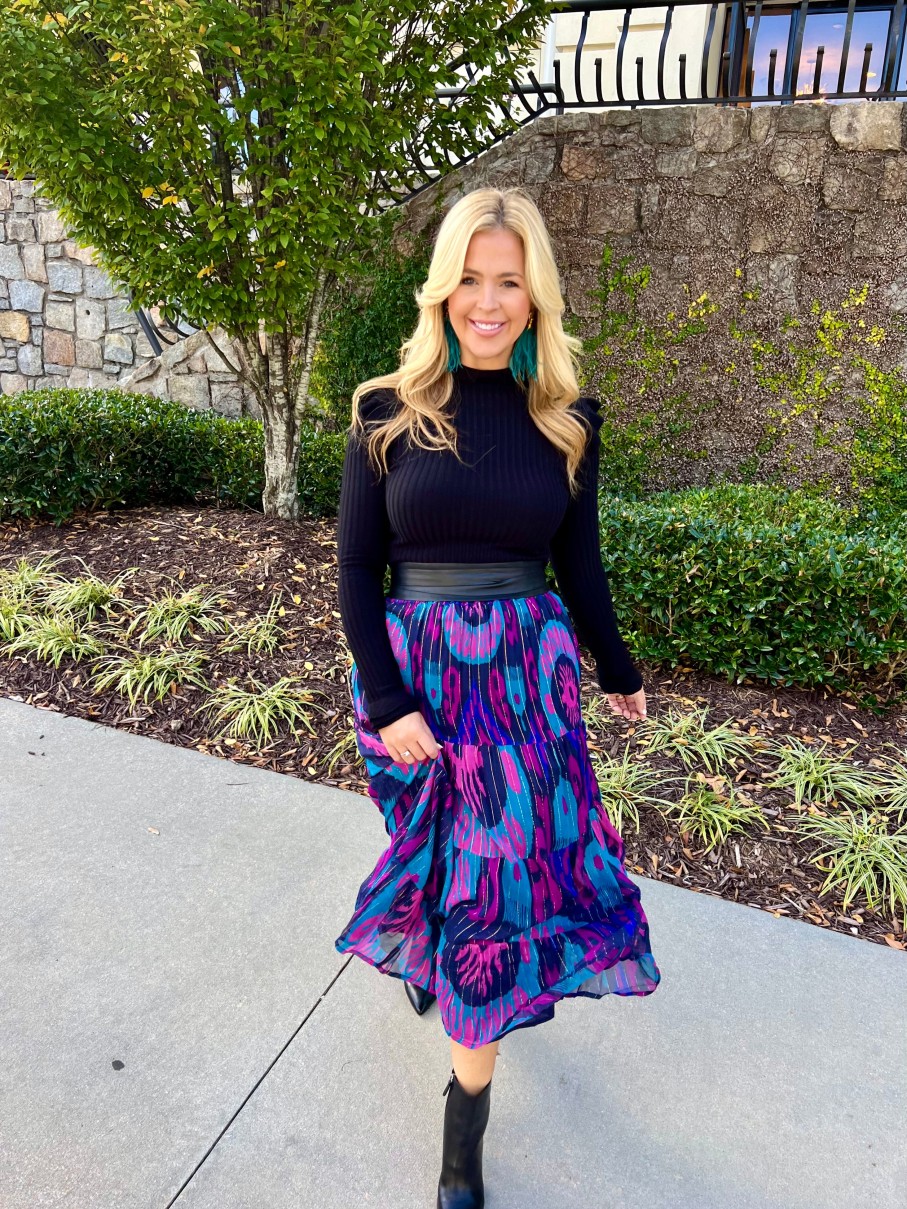 LA PLAGE Breakers Maxi Skirt In Ikat Multi Matching Sets