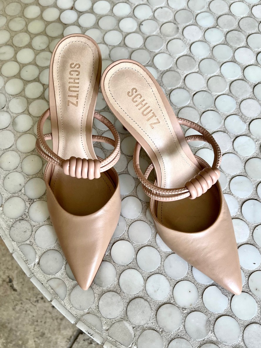 SCHUTZ Lela Casual Heel In Beige Heels