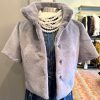 GLAMOURPUSS Standing Collar Faux Fur Bolero Jacket In Grey Outerwear