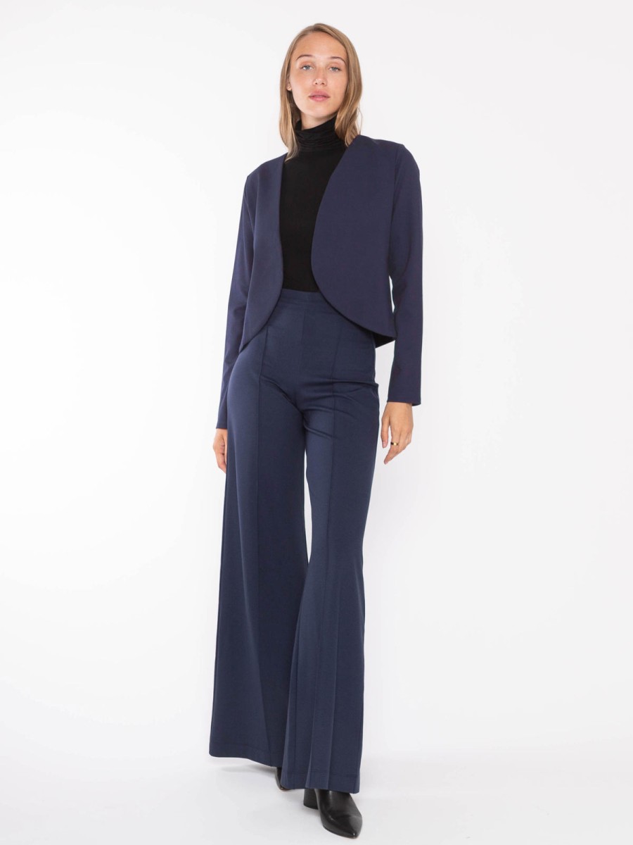 RIPLEY RADER Ponte Knit Bolero Blazer In Navy Matching Sets