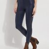 LYSSE Patterned Matilda Foil Legging In True Navy Snake Athelisure