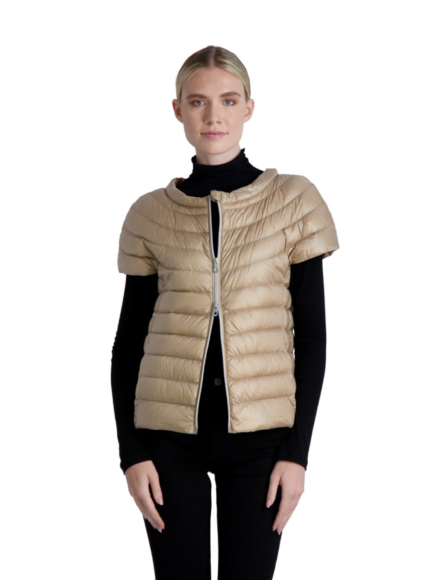 COTES OF LONDON St. Ives Down Puffer Jacket In Camel Athelisure