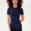 SPLITS59 Louise Rib Tee In Indigo Matching Sets