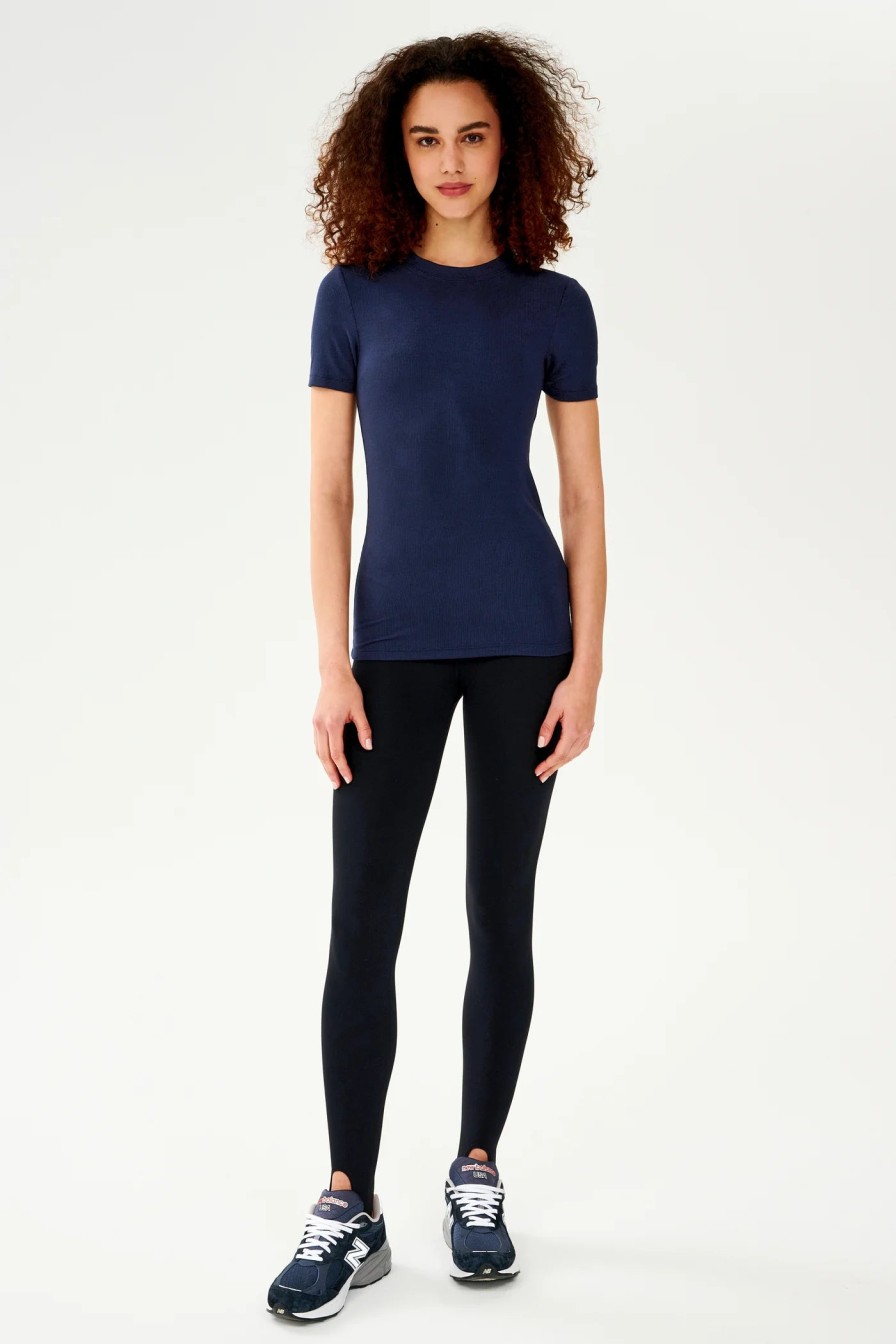 SPLITS59 Louise Rib Tee In Indigo Matching Sets