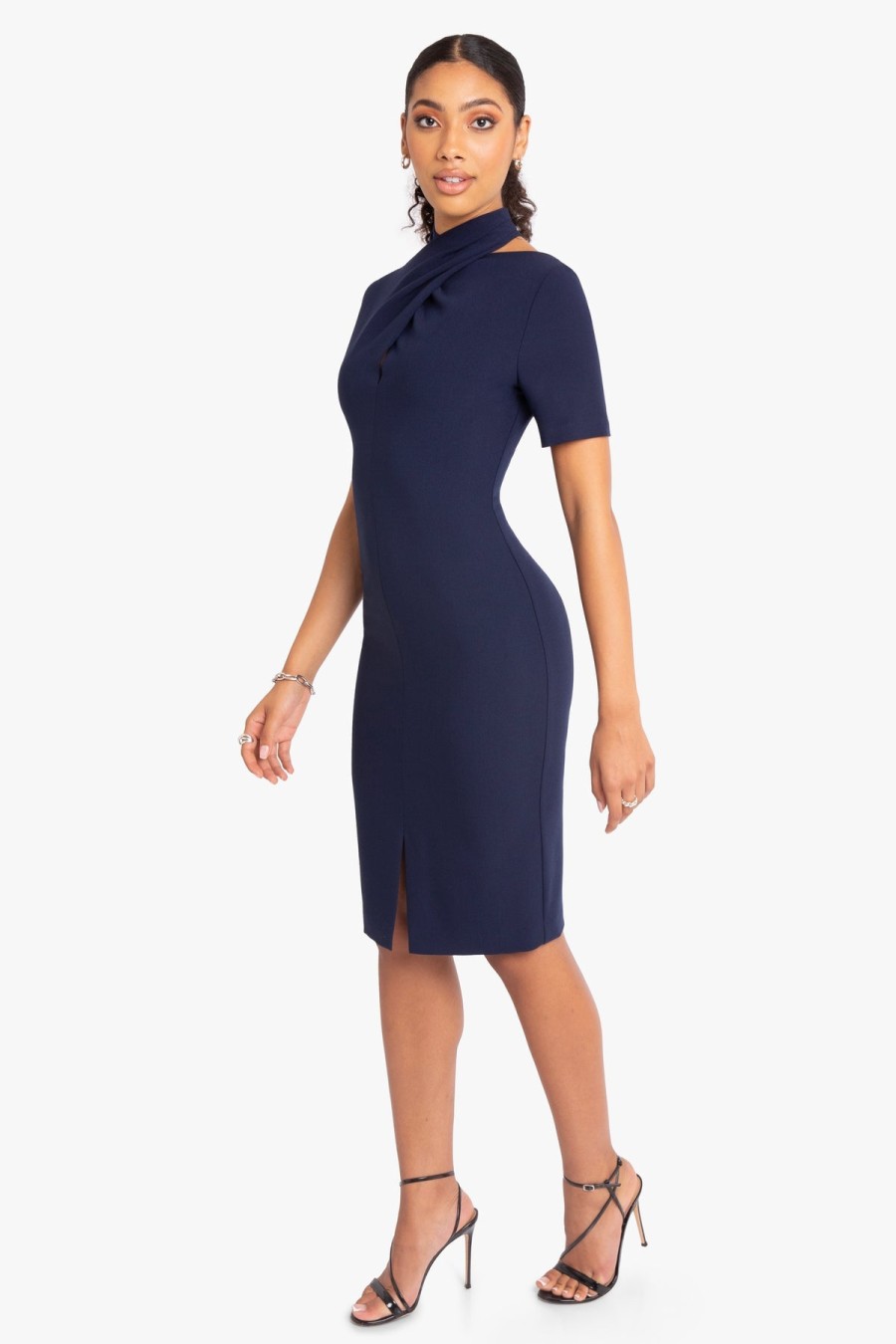 BLACK HALO Mercer Sheath Dress In Navy Dress Shop