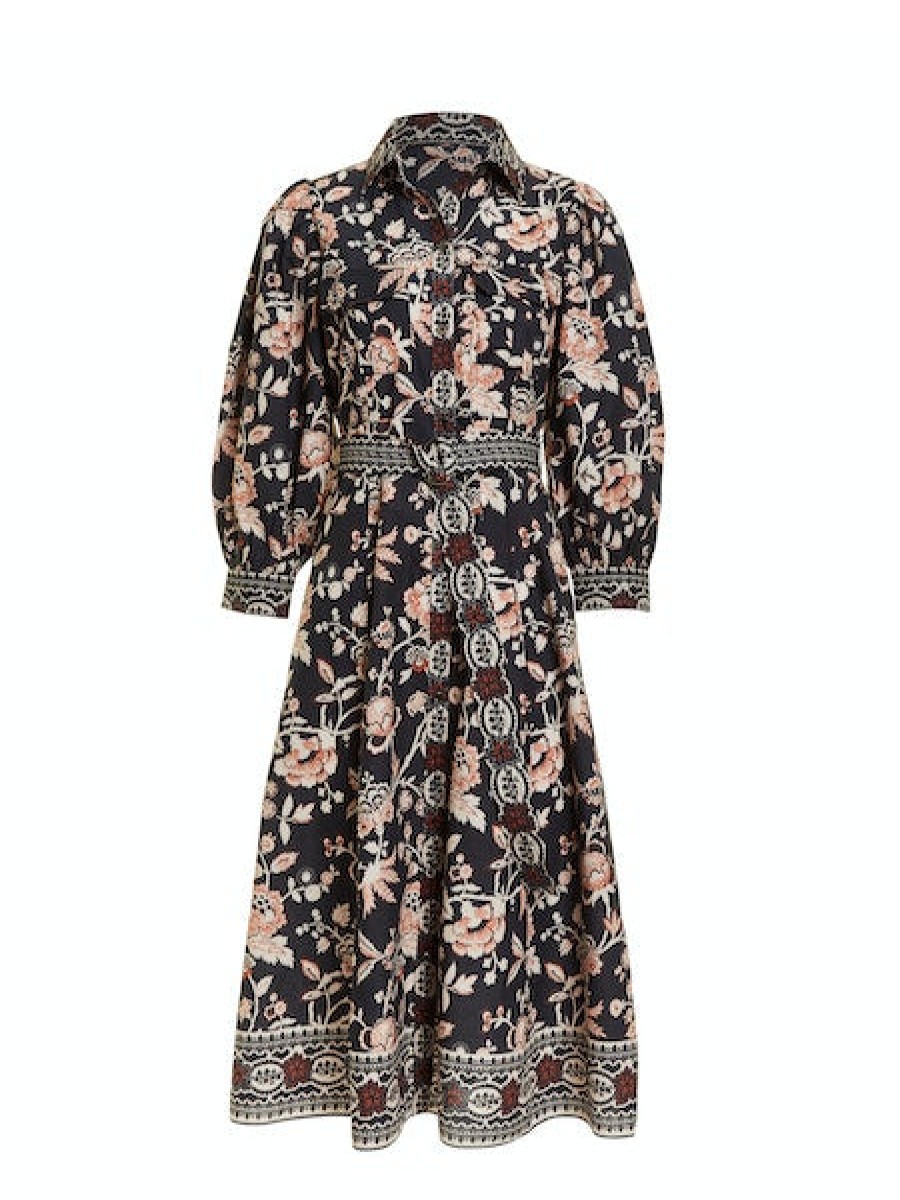 LOVE THE LABEL Sula Midi Dress In Devon Print Dress Shop