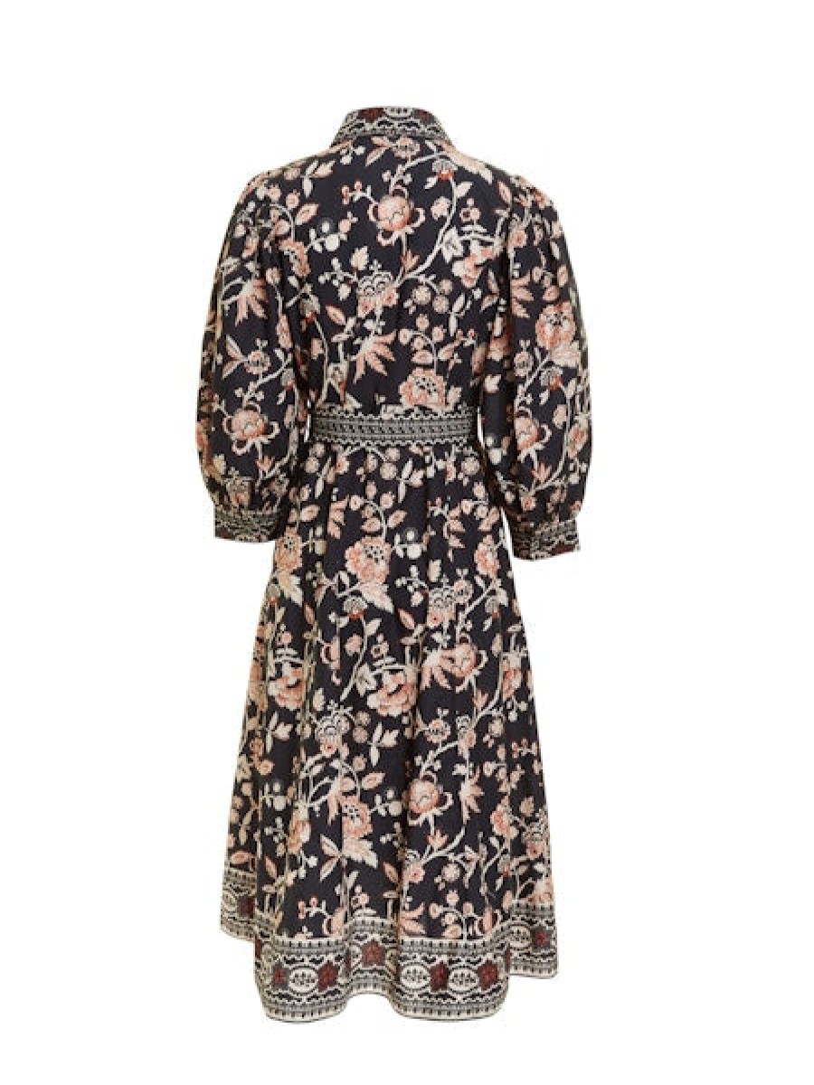 LOVE THE LABEL Sula Midi Dress In Devon Print Dress Shop