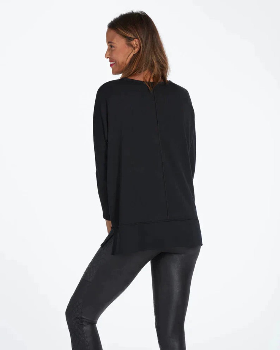 SPANX Perfect Length Dolman Sleeve Top In Very Black Tops