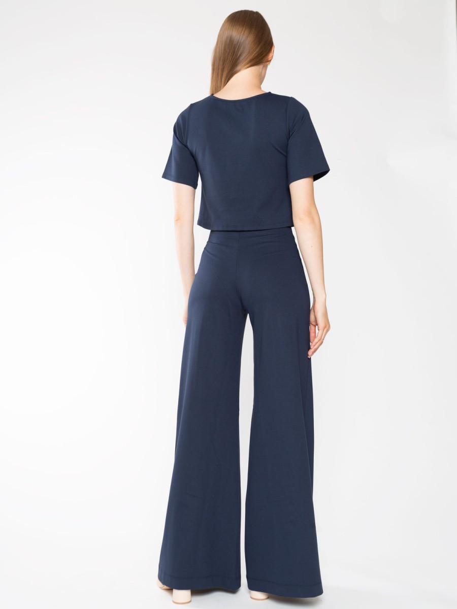 RIPLEY RADER Ripley Rader Ponte Knit Wide Leg Pant In Navy Matching Sets