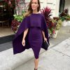 HALSTON Amal Dress In Aubergine Dress Shop