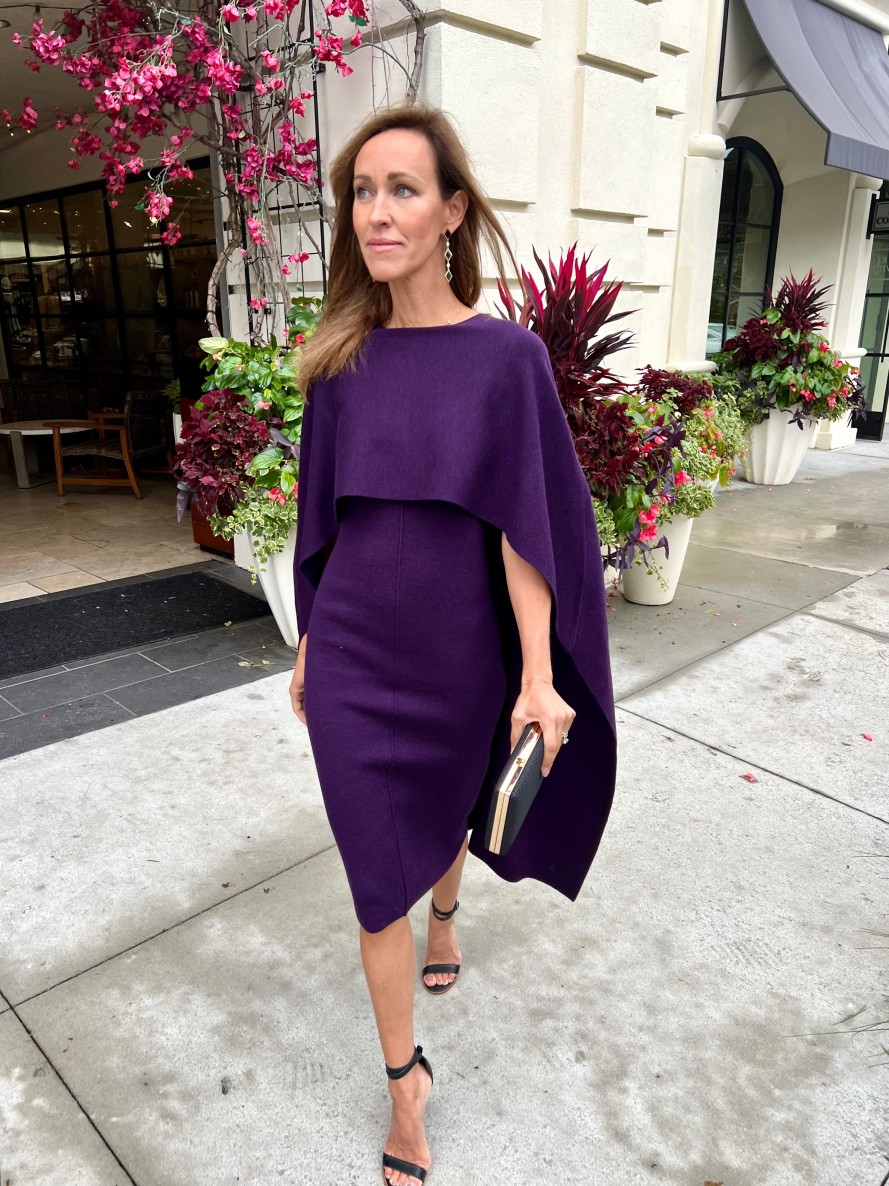 HALSTON Amal Dress In Aubergine Dress Shop