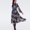 DIANE VON FURSTENBURG Kent Dress In Outline Floral Dress Shop