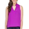 JADE Ruffle Neckline Top In Orchid Tops