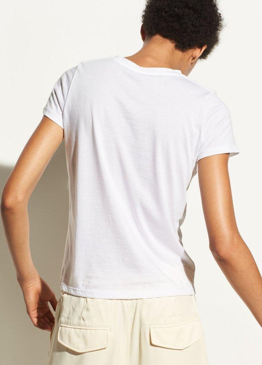 VINCE Essential Pima Cotton Crew Neck T-Shirt In Optic White Tops