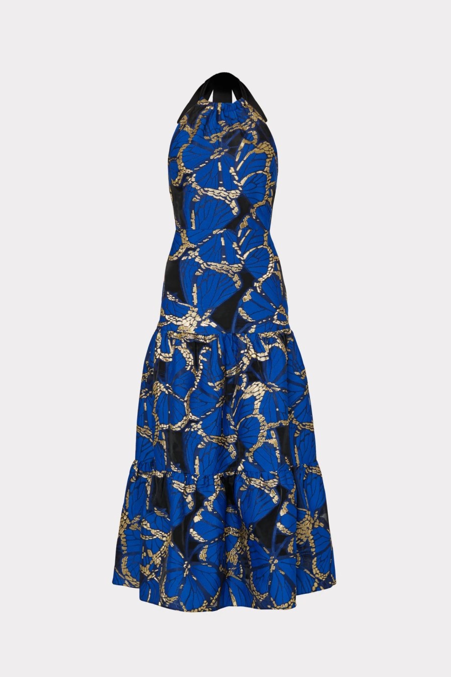 Milly Hayden Butterfly Dress In Blue Multi Dress Shop