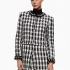 ALICE OLIVIA Deon Two-Fer Tweed Jacket In Black/White Outerwear