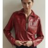 JAKETT Hayden Waxed Leather Jacket In Vintage Red Outerwear