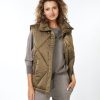 ESQUALO Quilted Puffer Vest In Army Green Outerwear