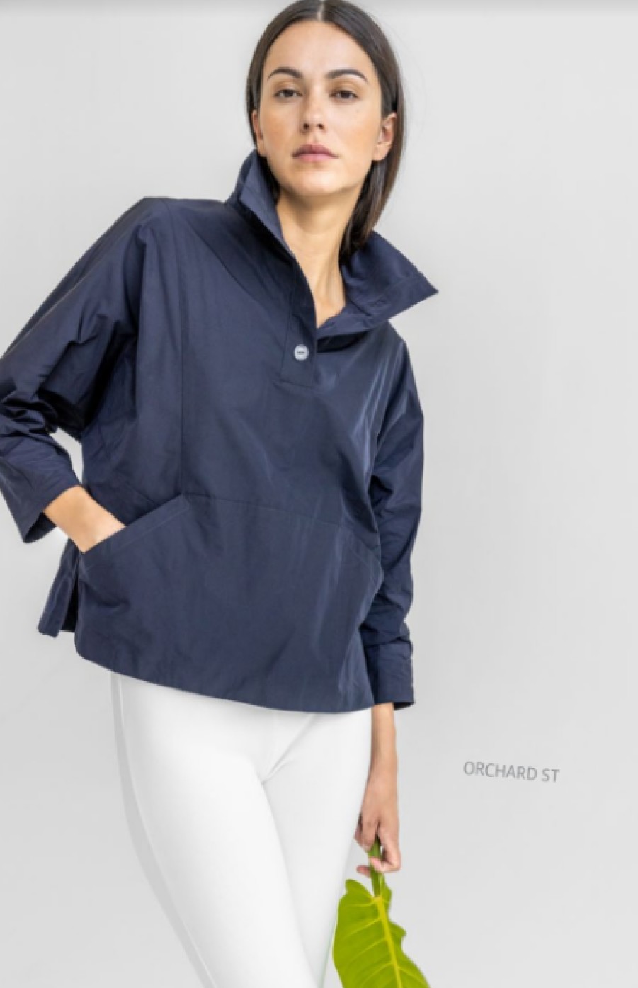 212 Goods Popover Jacket In Navy Athelisure