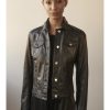 JAKETT Alexa Burnished Leather Jacket In Chocolate/Brass Outerwear