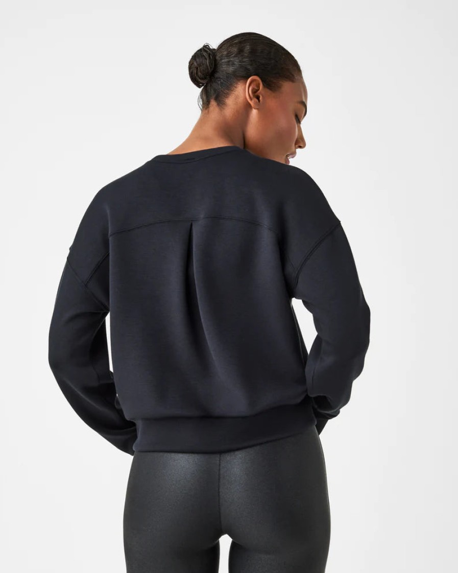 SPANX Airessentials Crew Pullover In Very Black Athelisure