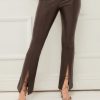 FIFTEEN TWENTY Front Slit Pant In Brown Bottoms