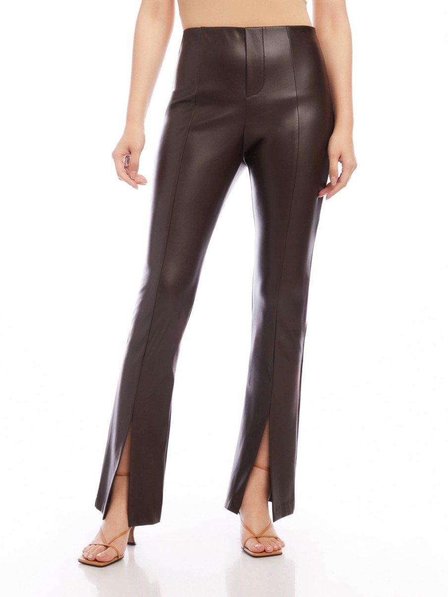 FIFTEEN TWENTY Front Slit Pant In Brown Bottoms