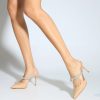 SCHUTZ Pearl Nubuck Mule In Nude Heels